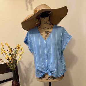 Lucky Brand | Blue Striped Women's Top